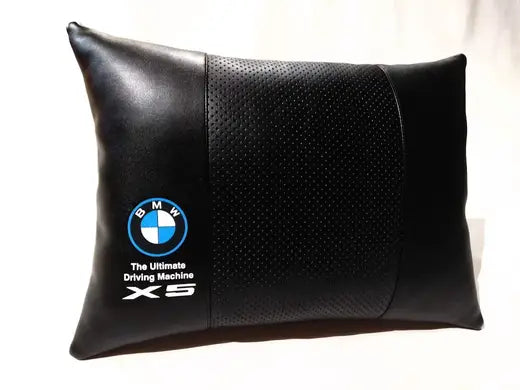 2pc Car Seat Lumbar Back Support Headrest Pillow Cushion Best PU Leather BMW X5