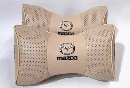 1 Set 5pcs Car Seat Headrest Pillow Best Back Lumbar Cushion Support PU Leather Mazda