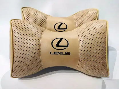 2pc Car Seat Headrest Pillow Neckrest Fashion Cushion Best PU Leather Quality Lexus