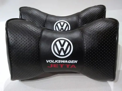 2pc Car Seat Headrest Pillow Best Neckrest Fashion Cushion PU Leather Quality Volkswagen Jetta