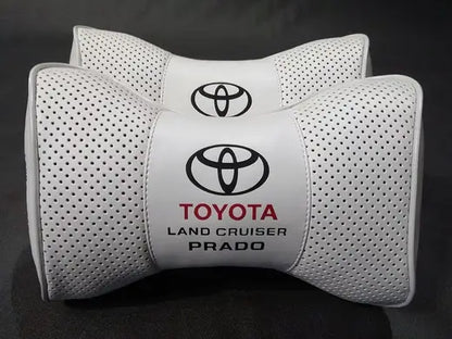 2pc Car Seat Headrest Pillow Neckrest Fashion Cushion Best PU Leather Quality Toyota Land Cruiser Prado