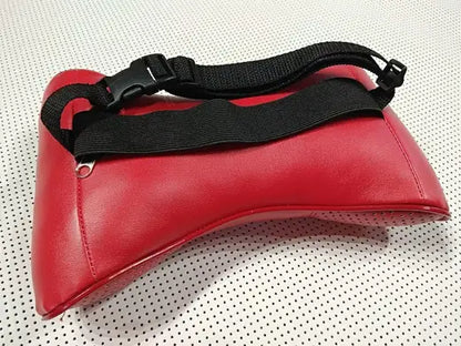 2pc Car Seat Headrest Neckrest Pillow Cushion Best Fashion Red PU Leather Quality Mercedes-Benz