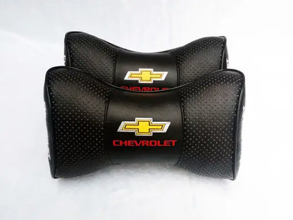 2pc Car Seat Headrest Pillow Neckrest Fashion Cushion Best PU Leather Chevrolet