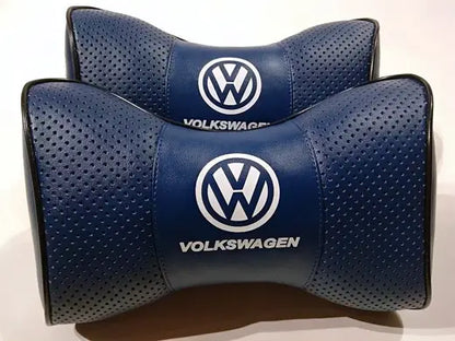 2pc Car Seat Headrest Pillow Best Neckrest Fashion Cushion PU Leather Quality Volkswagen