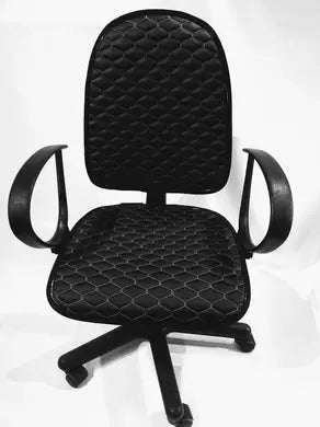 Black eco-leather office chair cover