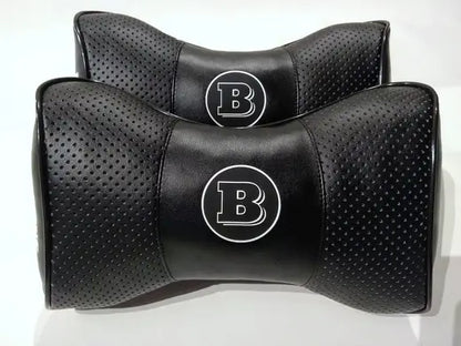 2pc Car Seat Headrest Pillow Neckrest Fashion Cushion Best PU Leather BRABUS