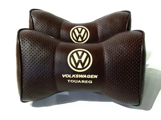 2pc Car Seat Headrest Pillow Best Neckrest Fashion Cushion PU Leather Quality Volkswagen Touareg