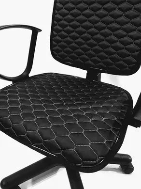 Black eco-leather office chair cover