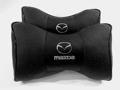 2pc Car Seat Headrest Pillow Neckrest Fashion Cushion Best PU Leather Quality Mazda