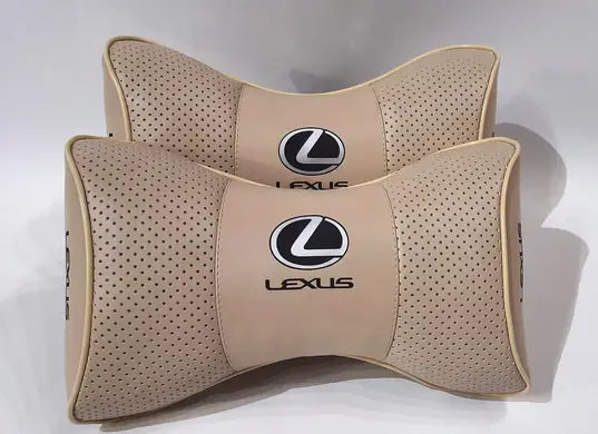 1 Set 5pcs Car Seat Headrest Pillow Best Back Lumbar Cushion Support PU Leather Lexus