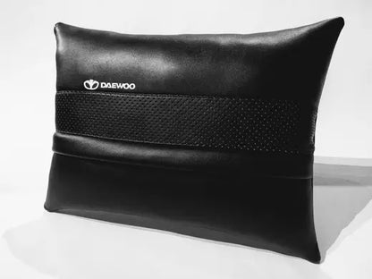 2pc Car Seat Lumbar Back Support Headrest Pillow Cushion Best PU Leather Daewoo