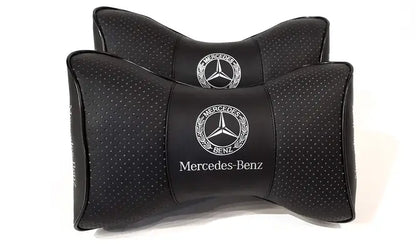 1 Set 8pcs Car Seat Headrest Pillow Best Back Lumbar Cushion Support PU Leather Mercedes-Benz