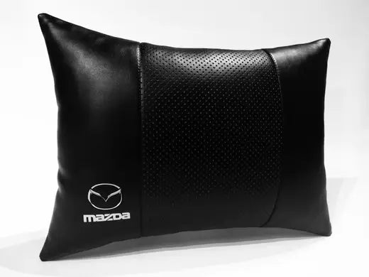 2pc Car Seat Lumbar Back Support Headrest Pillow Cushion Best PU Leather Mazda