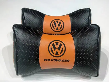 2pc Car Seat Headrest Pillow Best Neckrest Fashion Cushion PU Leather Quality Volkswagen Polo