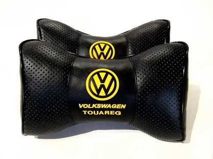 2pc Car Seat Headrest Pillow Neckrest Cushion PU Leather Fashion Best Quality Volkswagen Touareg