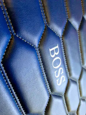 Blue office chair cover BOSS eco-leather