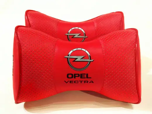 2pc Car Seat Headrest Neckrest Pillow Cushion Best Fashion Red PU Leather Quality Opel Vectra