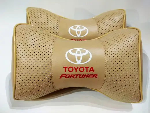 2pc Car Seat Headrest Pillow Neckrest Fashion Cushion Best PU Leather Quality Toyota Fortuner