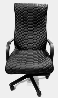 Black eco-leather office chair cover