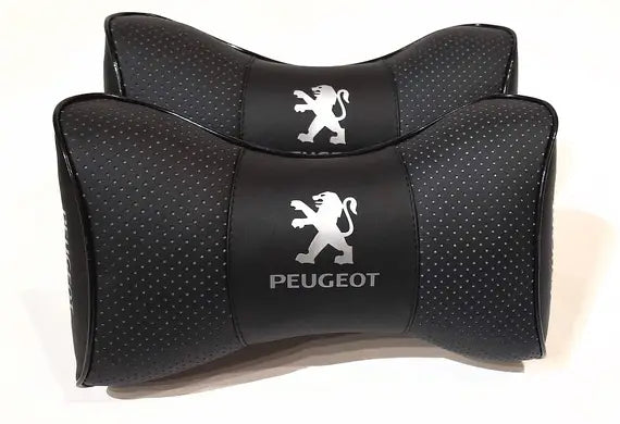 1 Set 5pcs Car Seat Headrest Pillow Best Back Lumbar Cushion Support PU Leather Peugeot