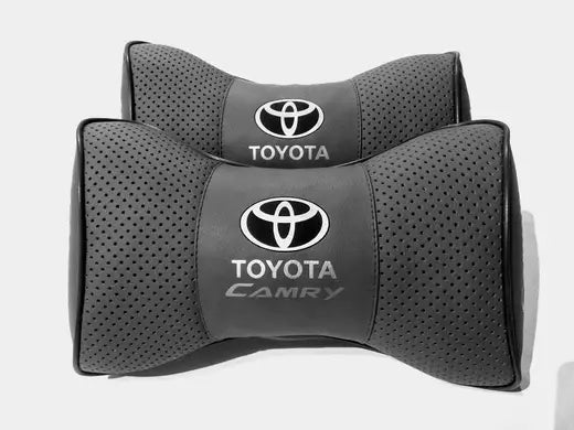 2pc Car Seat Headrest Pillow Neckrest Fashion Cushion Best PU Leather Quality Toyota Camry