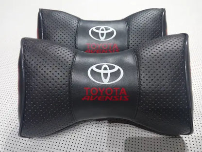 2pc Car Seat Headrest Pillow Neckrest Fashion Cushion Best PU Leather Quality Toyota Avensis