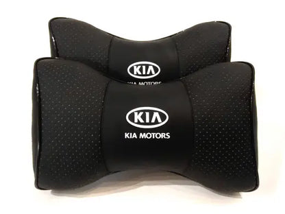 2pc Car Seat Headrest Pillow Best Neckrest Cushion PU Leather Fashion Quality KIA