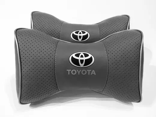 2pc Car Seat Headrest Pillow Neckrest Fashion Cushion Best PU Leather Quality Toyota