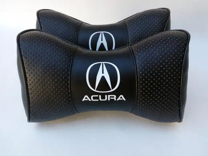 2pc Car Seat Headrest Pillow Neckrest Cushion PU Leather Best Quality Acura