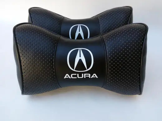 2pc Car Seat Headrest Pillow Neckrest Cushion PU Leather Best Quality Acura