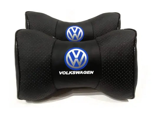 2pc Car Seat Headrest Pillow Best Neckrest Fashion Cushion PU Leather Quality Volkswagen