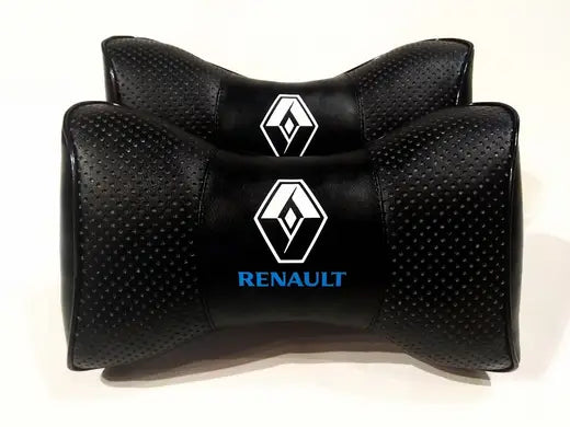 2pc Car Seat Headrest Pillow Neckrest Fashion Cushion Best PU Leather Quality Renault