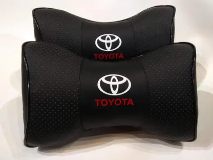 2pc Car Seat Headrest Pillow Neckrest Fashion Cushion Best PU Leather Quality Toyota