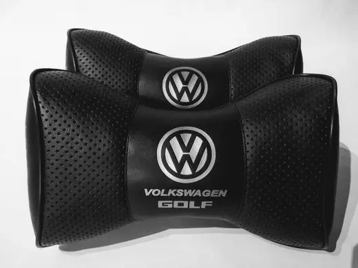 2pc Car Seat Headrest Pillow Best Neckrest Fashion Cushion PU Leather Quality Volkswagen Golf