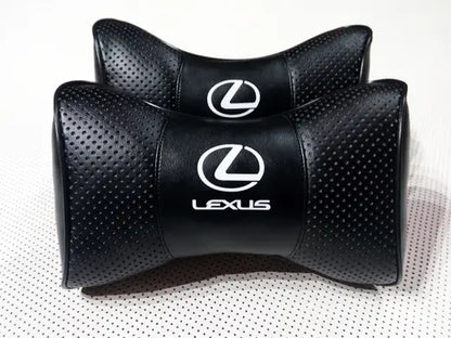 2pc Car Seat Headrest Pillow Neckrest Fashion Cushion Best PU Leather Quality Lexus