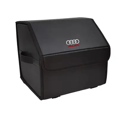 1pc Car Trunk Organizer Auto Storage Bag PU Leather Collapsible Box Durable Audi