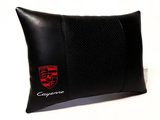 1 Set 6pcs Car Seat Headrest Pillow Best Back Lumbar Cushion Support PU Leather Porsche Cayenne