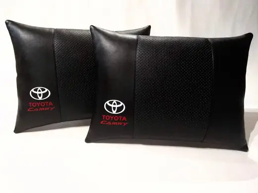 1 Set 8pcs Car Seat Headrest Pillow Best Back Lumbar Cushion Support PU Leather Toyota Camry