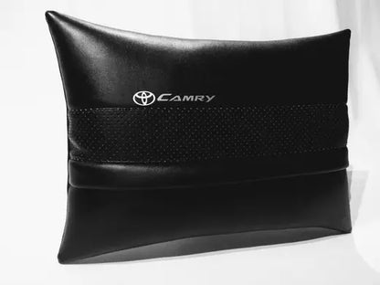 2pc Car Seat Lumbar Back Support Headrest Pillow Cushion Best PU Leather Toyota Camry