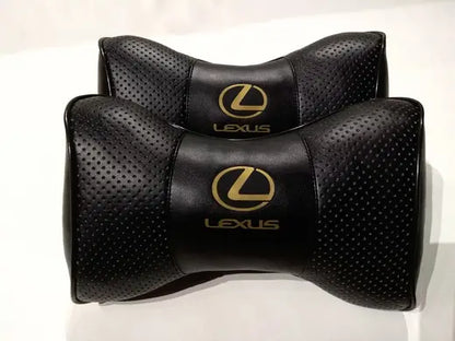 2pc Car Seat Headrest Pillow Neckrest Fashion Cushion Best PU Leather Quality Lexus