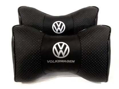 2pc Car Seat Headrest Pillow Best Neckrest Fashion Cushion PU Leather Quality Volkswagen