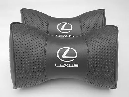 2pc Car Seat Headrest Pillow Neckrest Fashion Cushion Best PU Leather Quality Lexus