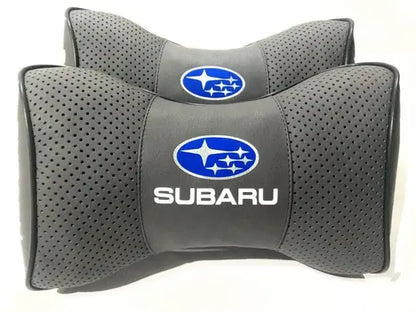 2pc Car Seat Headrest Pillow Neckrest Fashion Cushion Best PU Leather Quality Subaru