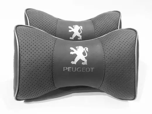 2pc Car Seat Headrest Pillow Neckrest Fashion Cushion Best PU Leather Quality Peugeot