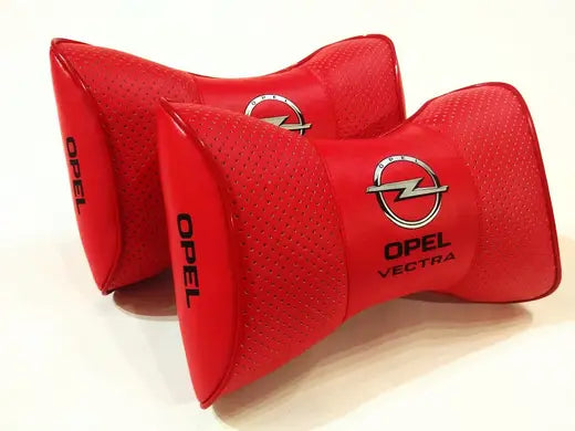 2pc Car Seat Headrest Neckrest Pillow Cushion Best Fashion Red PU Leather Quality Opel Vectra