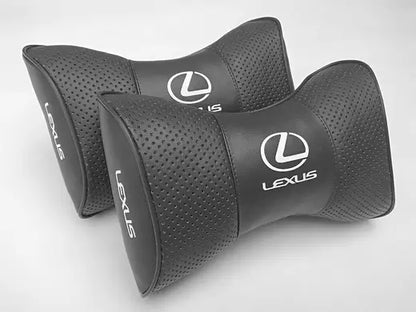 2pc Car Seat Headrest Pillow Neckrest Fashion Cushion Best PU Leather Quality Lexus