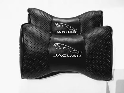 2pc Car Seat Headrest Pillow Neckrest Fashion Cushion Best PU Leather Jaguar