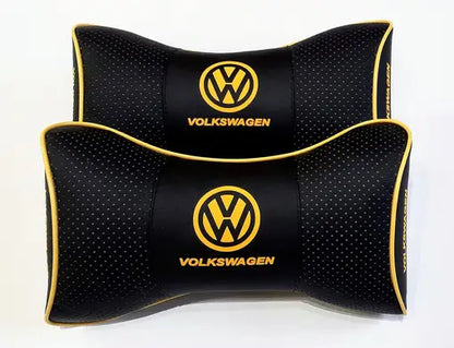 2pc Car Seat Headrest Pillow Neckrest Cushion PU Leather Fashion Best Quality Volkswagen