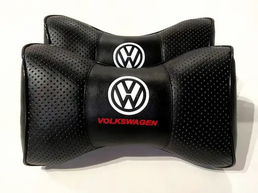 2pc Car Seat Headrest Pillow Best Neckrest Fashion Cushion PU Leather Quality Volkswagen