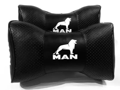 2pc Car Seat Headrest Pillow Neckrest Fashion Cushion Best PU Leather Quality MAN